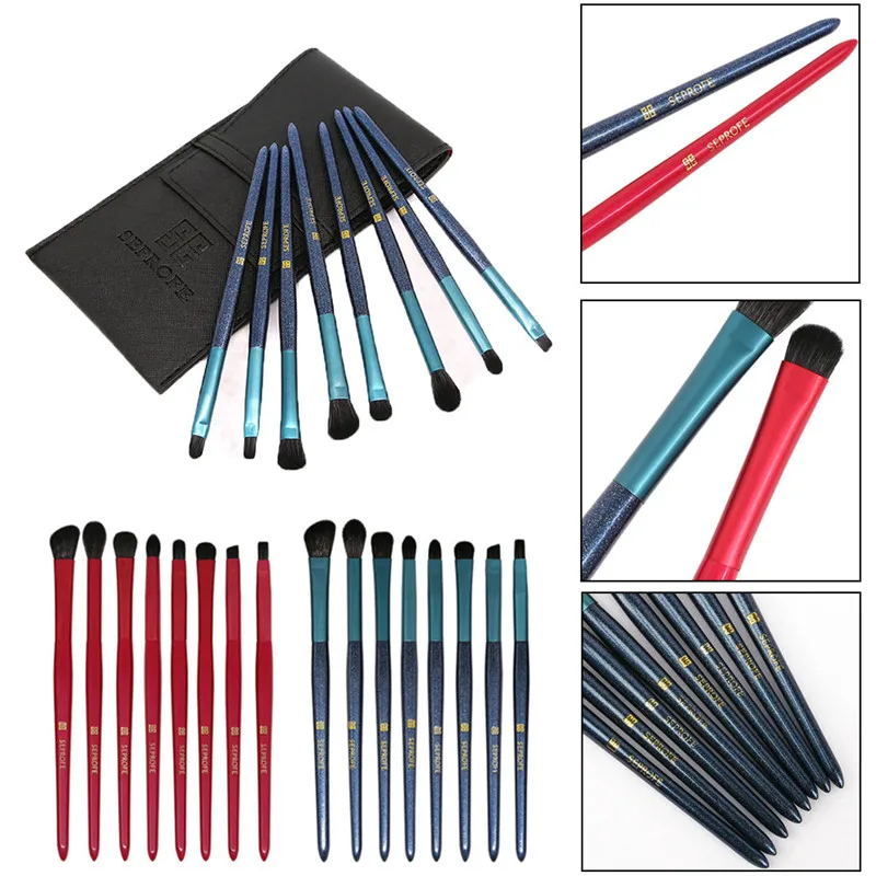 8 шт. рубиновые красные Синие Новые кисти для макияжа профессиональное