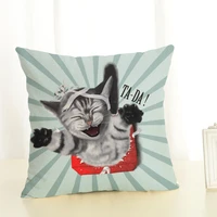 lovely cats printed throw pillow cover 45x45 cm pillowcases for car chair sofa square cushion covers