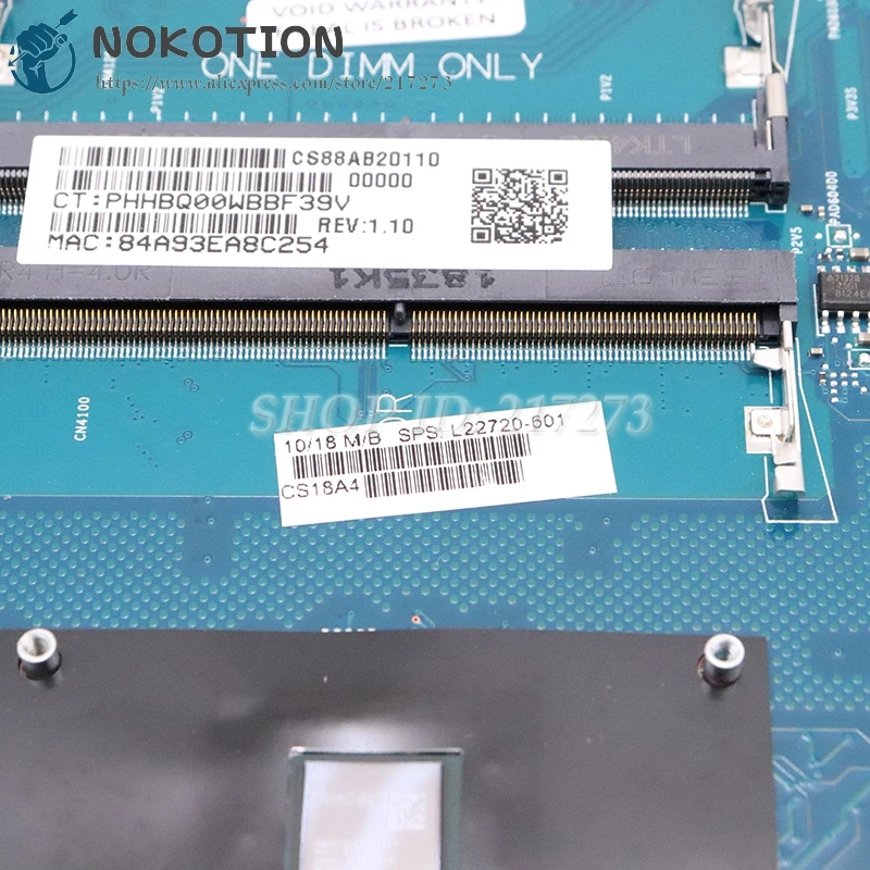 Verkaufen NOKOTION Für HP Pavilion 17-CA Serie Laptop Motherboard A9-9425 CPU L22720-601 L22720-001 6050A2985501-MB-A02 6050A2985501