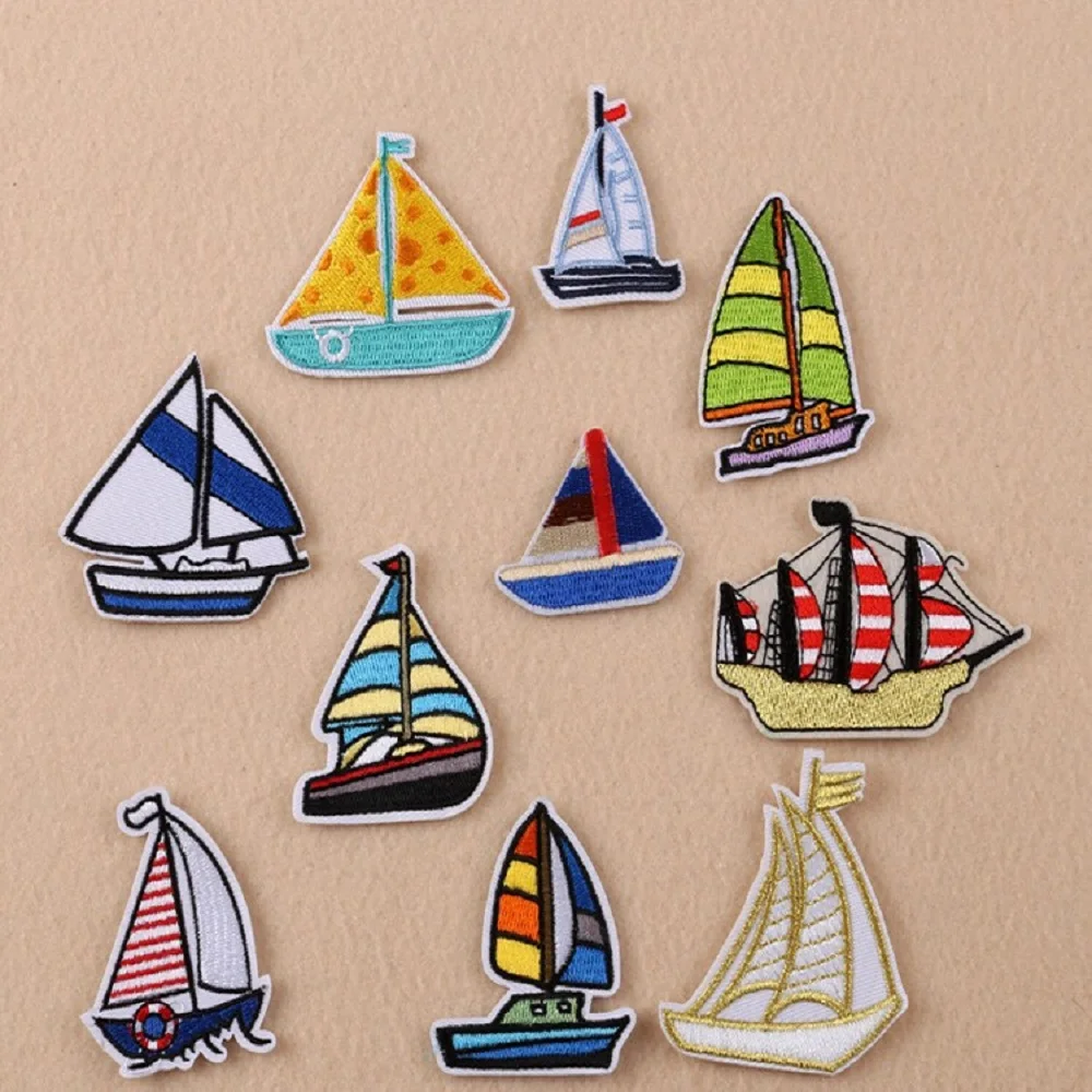 Детская вышитая нашивка ручной работы приклеиваемая металлическая для одежды