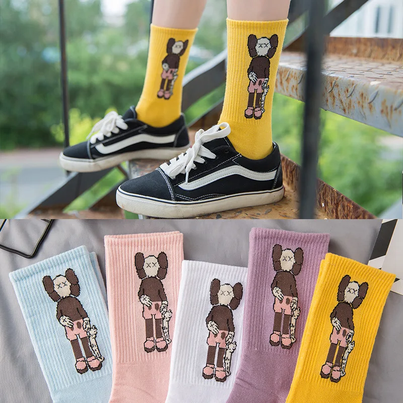 5 pair 5 пар, креативные высококачественные модные женские носки Харадзюку, хлопковые спортивные носки с рисунком, радужные Повседневные носки - Цвет: 5 pair