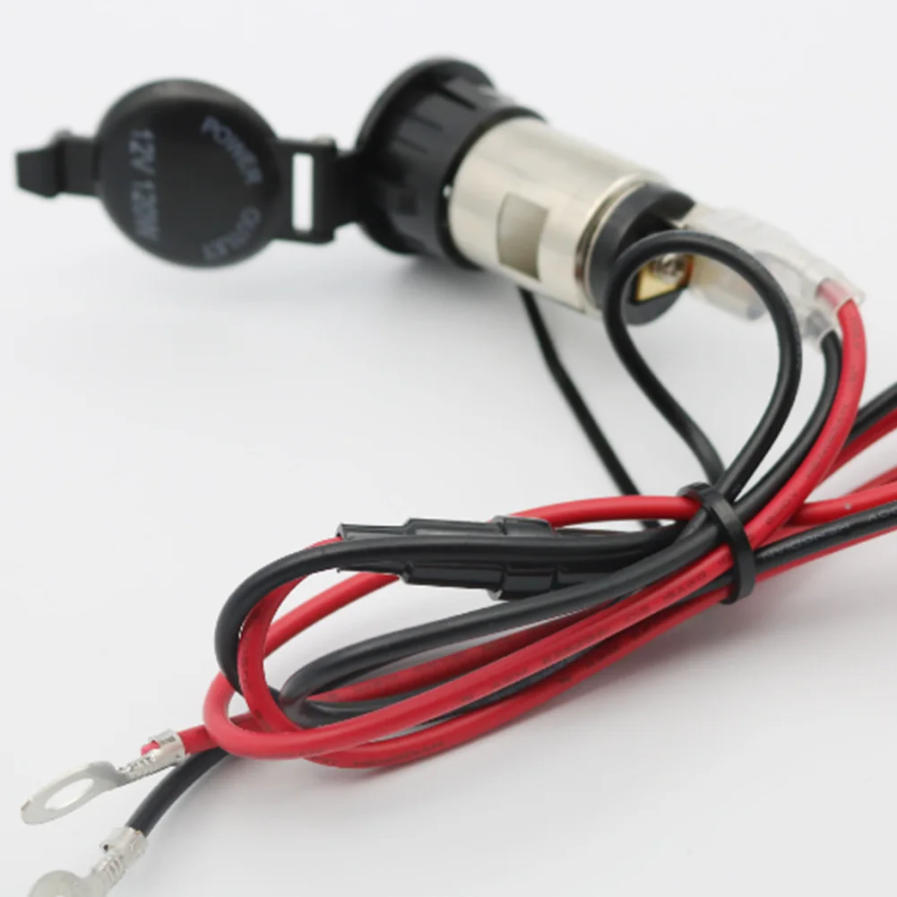 

120W With Cable Stainless Steel Multipurpose Connector Motorcycle Lighter Socket Waterproof Adapter Boat Female Car