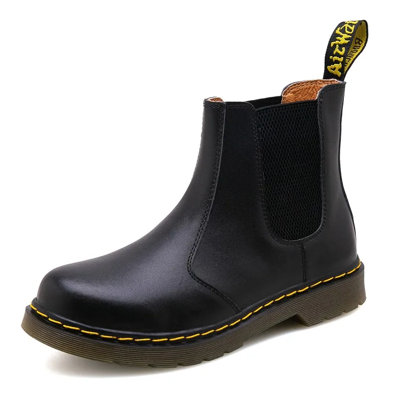 

Модные ботинки унисекс на платформе, женские зимние высокие ботинки больших размеров, кожаная обувь для женщин, Роскошные теплые ботинки че...