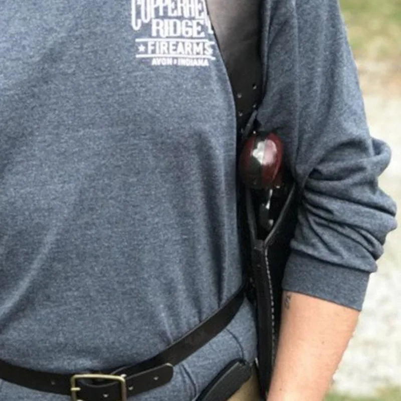 Двойной держатель для пистолета в стиле стимпанк готика мужчин и женщин кожаный