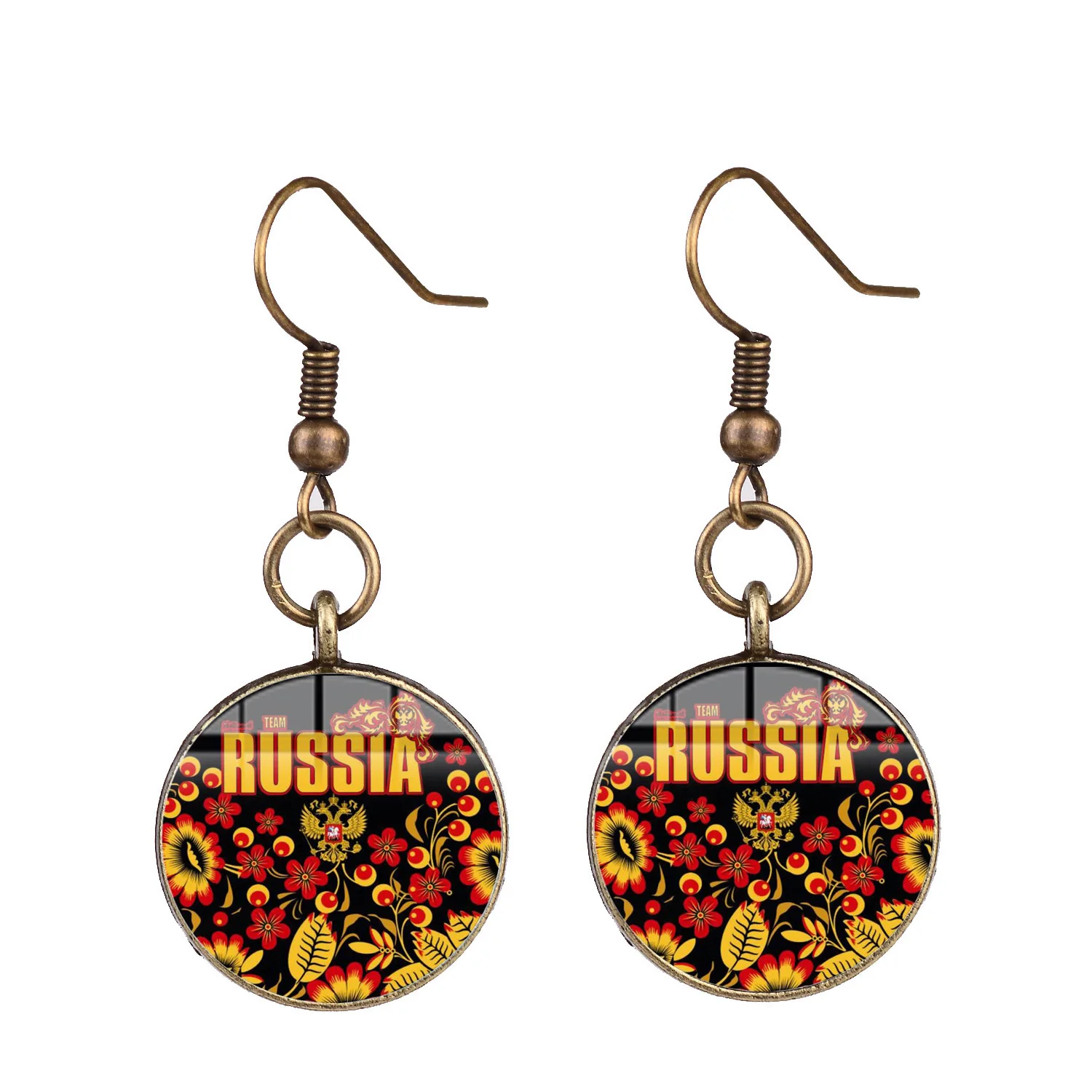 Длинные серьги-подвески с изображением птиц фольклома | Украшения и аксессуары