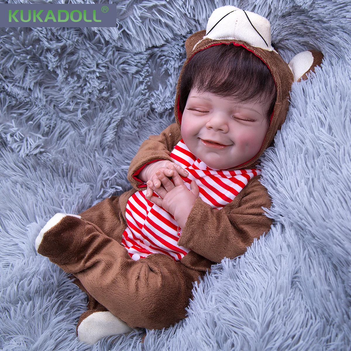 

Simulation 20 Inch Lifelike Reborn Doll Adorable Lovely Closed Eyes Doll For Child Playmate Creative Birthday Christmas Gifts