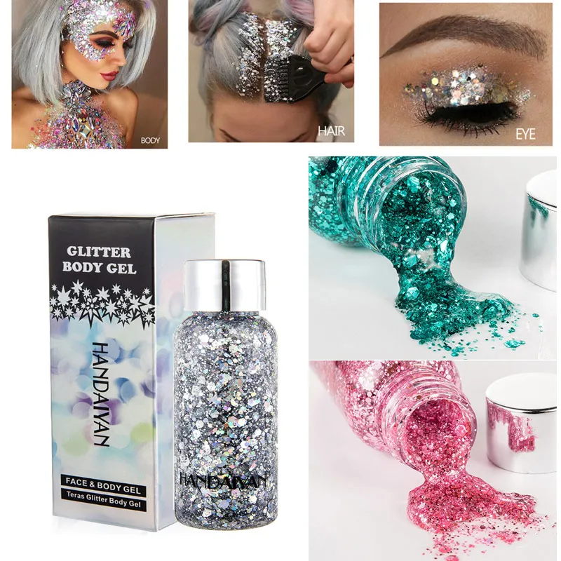 Блеск для глаз гель ногтей тела лица Русалка голограмма блестящее сердце