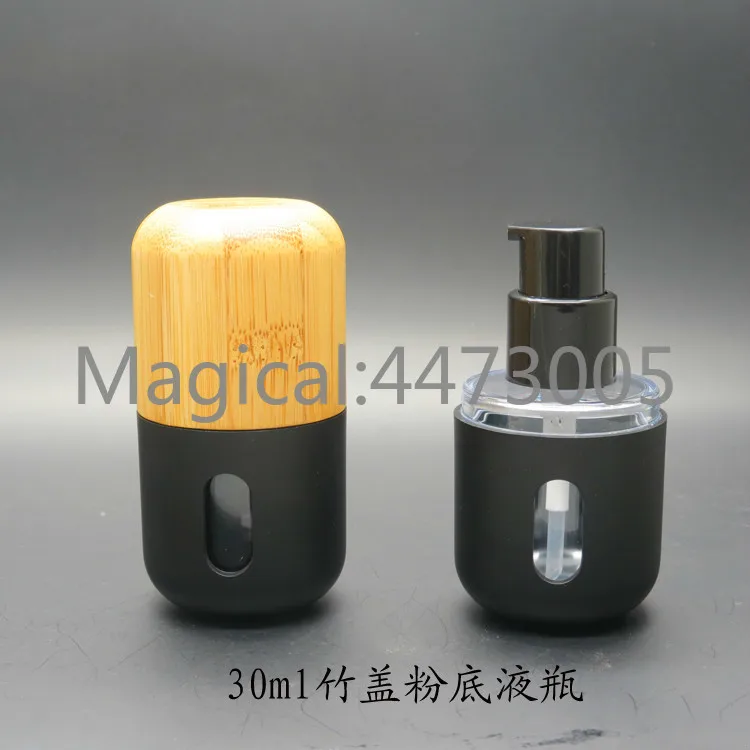 10 шт./лот 30 мл многоразовая портативная бутылка для лосьона с бамбуковой крышкой |