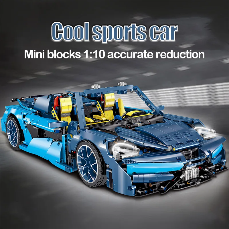 Гоночный мини автомобиль Bugatti LOZ 1:10 модель MOC строительные блоки игрушки для
