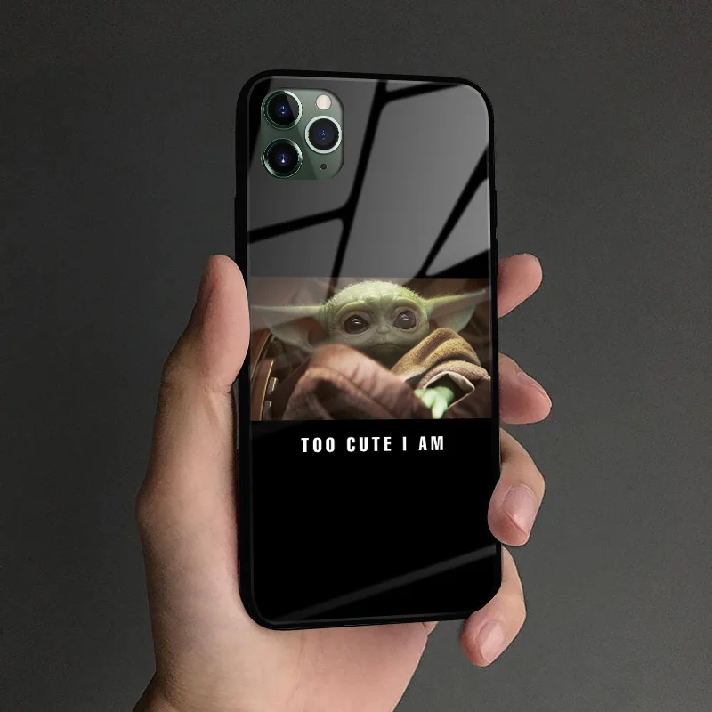 Baby yoda meme милый мягкий силиконовый чехол из закаленного стекла для телефона, чехол для apple iPhone 6 6s 7 8 Plus X XR XS 11 Pro Max