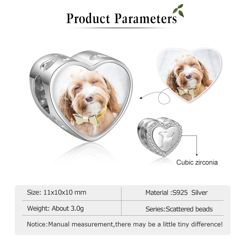 Шарм бусина из серебра 925 пробы в виде сердца|Другие индивидуальные ювелирные