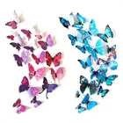 12 шт.лот, искусственная красочная бабочка из ПВХ, декоративные колья, ветровые Спиннеры, украшения для сада, имитация бабочки