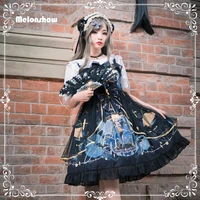melonshow gothic vintage lolita dress women japanese jak palace princess slip dresses sleeveless cute party dress punk style