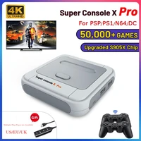 super console x pro retro game console 4k hd 2 4g wireless controllers gamepad ps1pspn64dc built in 50000 games support wifi