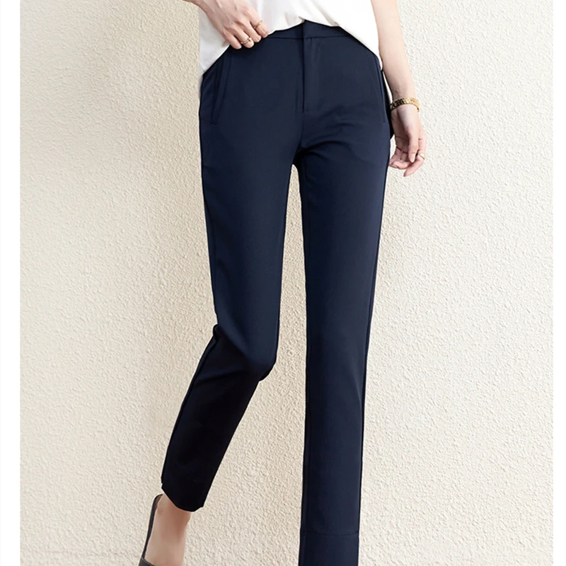 Женские прямые брюки до щиколотки офисные повседневные с высокой талией 2021 |