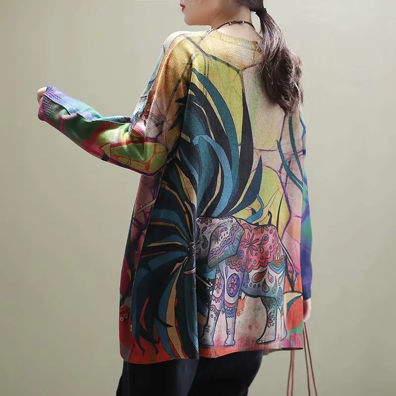 Max LuLu New 2020 British Fashion Ladies Vintage Printed Sweaters Women Casual Loose Knitted Pullovers Female Jumpers Plus Size | Женская