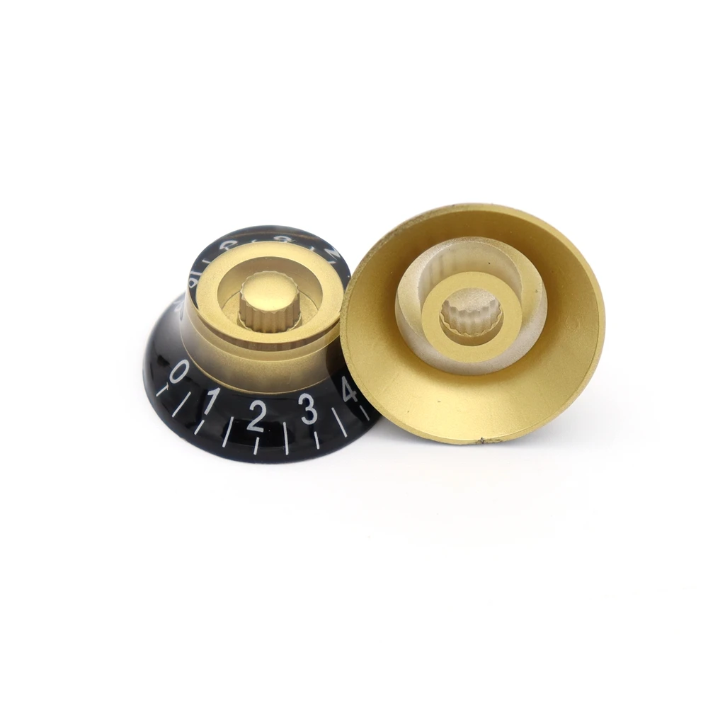 4 stücke gitarre bass glocke top hut knöpfe geschwindigkeit volume tone knöpfe für epi lp elektrische gitarre bass schwarz wgold