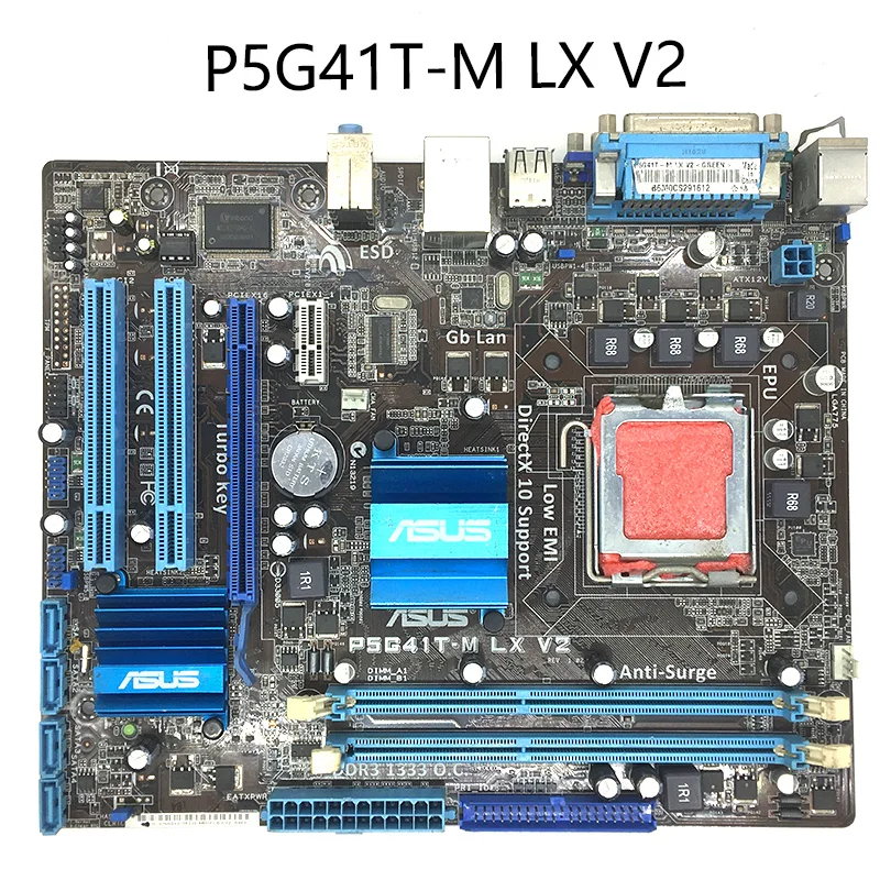

original motherboard for ASUS P5G41T-M LX V2 DDR3 LGA 775 USB2.0 VGA SATA II 8GB G41 USED Desktop Motherboard
