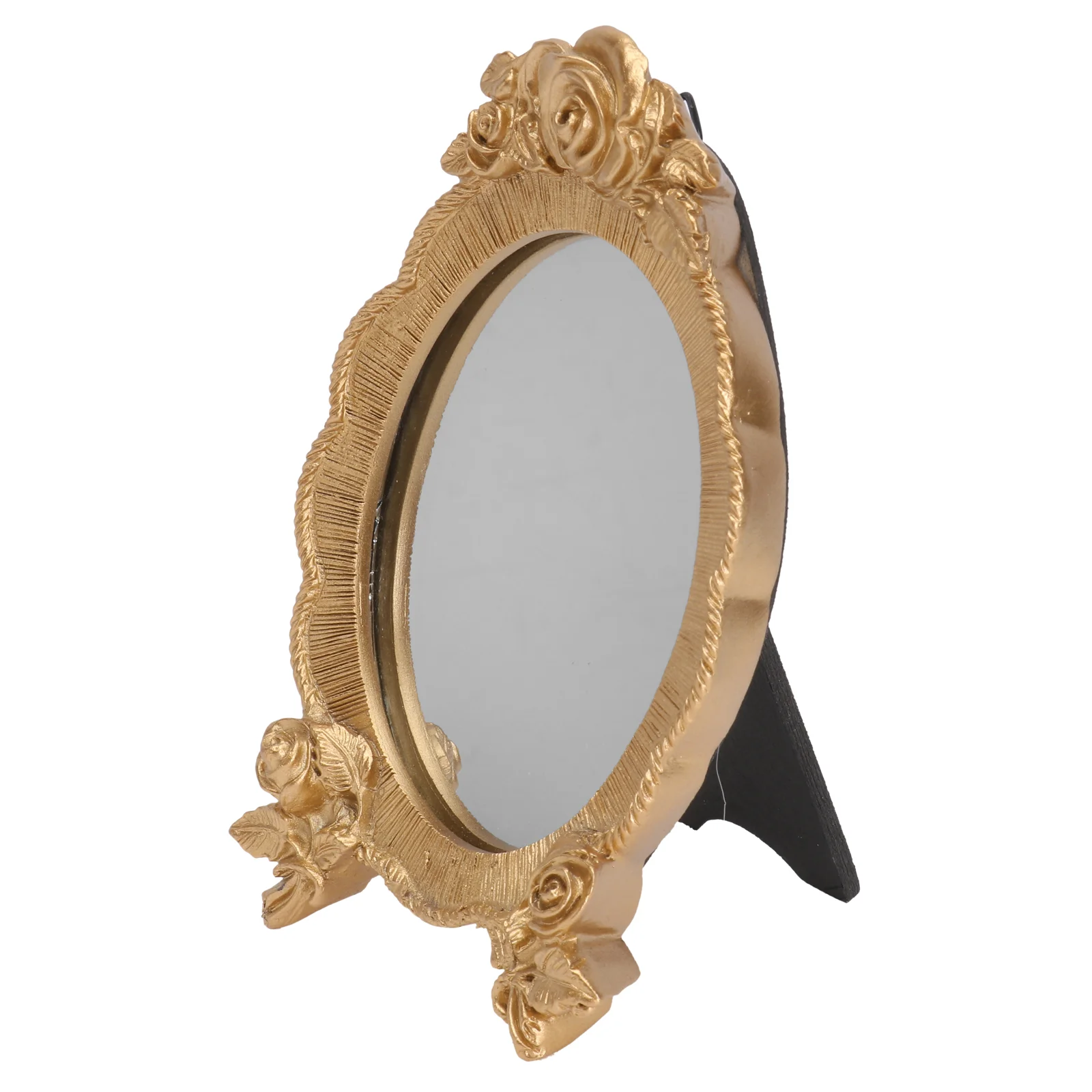 

1 шт. овальное зеркало с рельефным розовым вертикальным зеркалом из нежной смолы золотистое зеркало