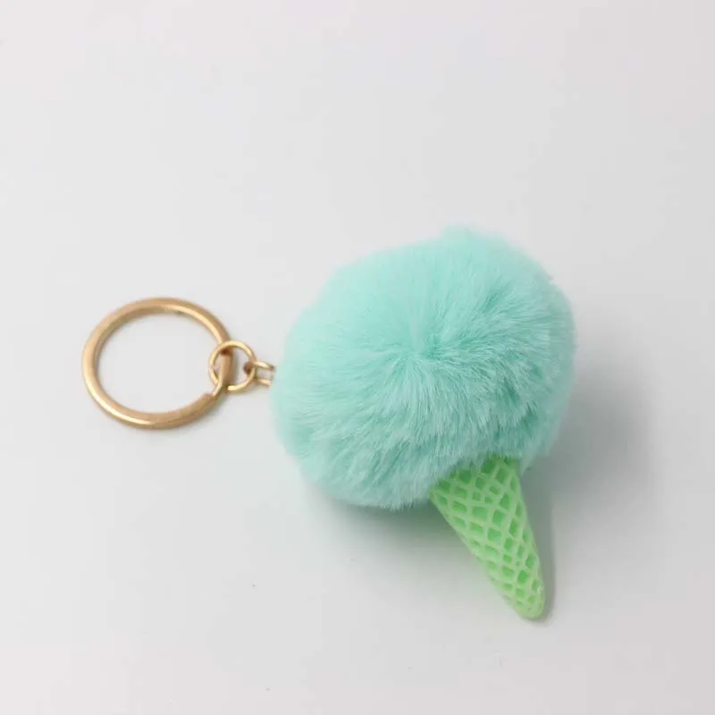 

Ice Cream Fur Ball Keychain Pendant Plush Car Pendant Resin Small Ice Cream Pendant Plush Keychain Kawaii Car Accessories