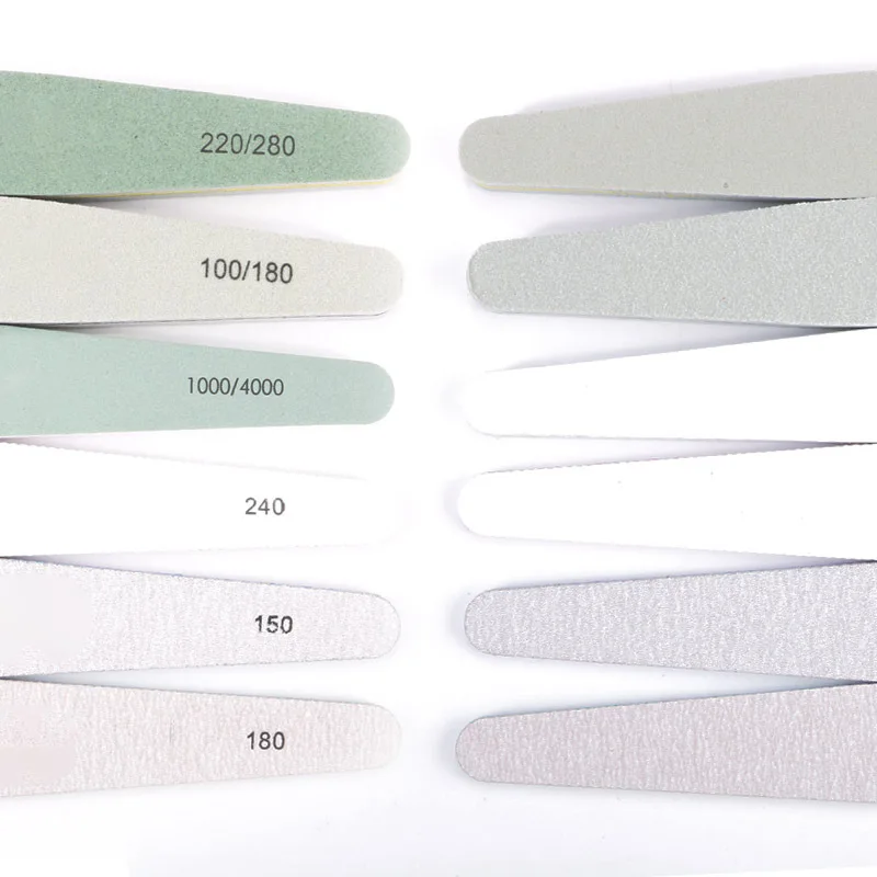 6 шт./компл. пилка для ногтей 2 боковые пилки 220/280-100/180-1000/400-240-180-150 Шлифовальная