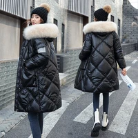 2021 winter coat parka womens winter waist is thin and warm medium and long fashionable aging jacket woman parkas