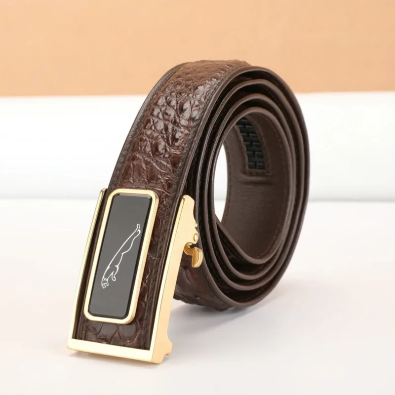 

Мужской Роскошный деловой ремень с автоматической пряжкой в западном стиле, женский ремень из натуральной кожи, модный пояс для отдыха, выс...