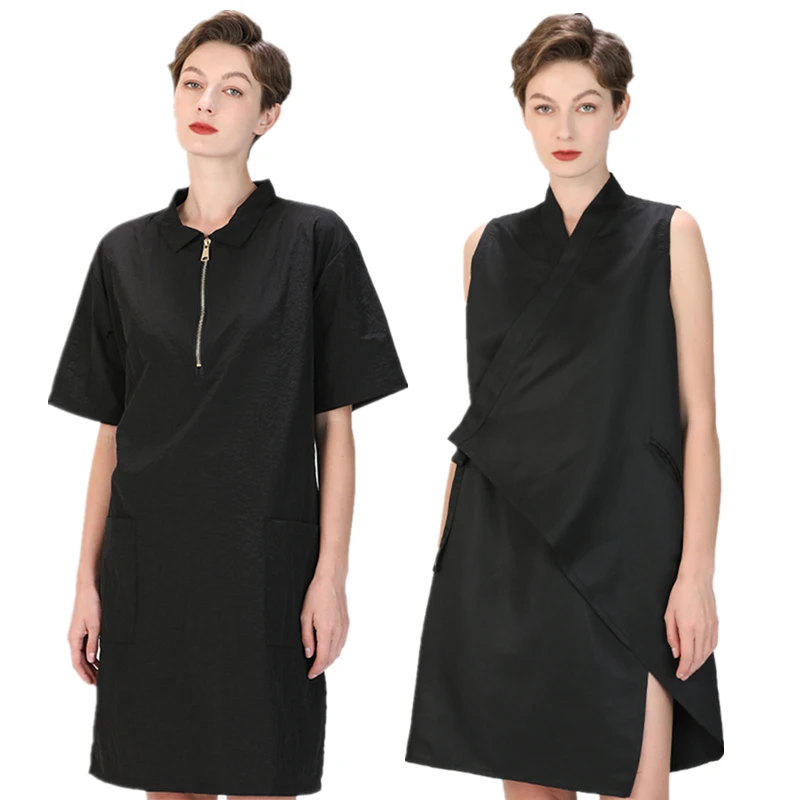 

Black/Grey Pet Beautician Work Clothes Apron For Dog Cat Hairdressing Grooming Smock Clothes Pet Store Beauty Robe Custom Logo