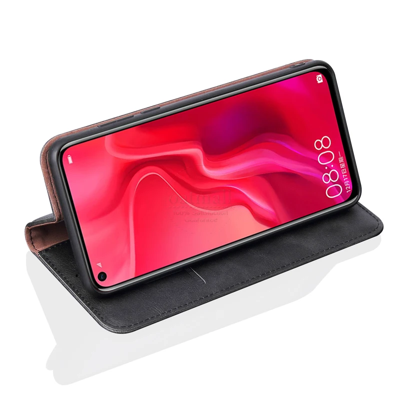 Роскошный тонкий кожаный флип чехол в стиле ретро для Huawei Nova 4 кошелек с