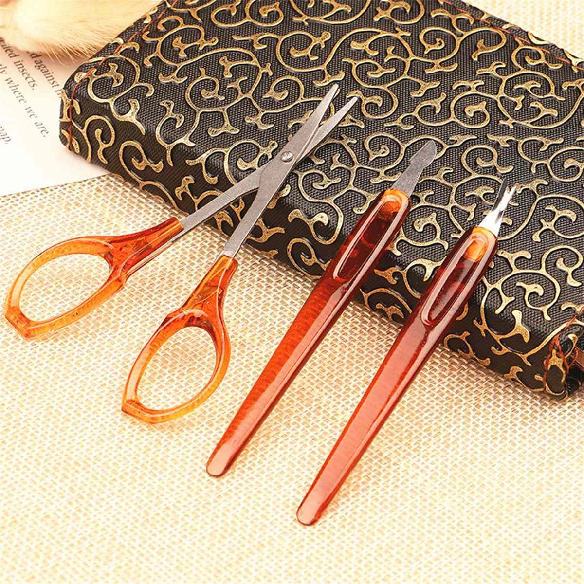 10 шт. Нержавеющая сталь кусачки для ногтей комплект с из искусственной кожи