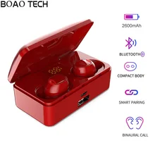 Wireless Headphones 2600mAh fone bluetooth 9D HiFi IPX7 Waterproof TWS Earphone LED Digital Display Touch Control Sport Headsets