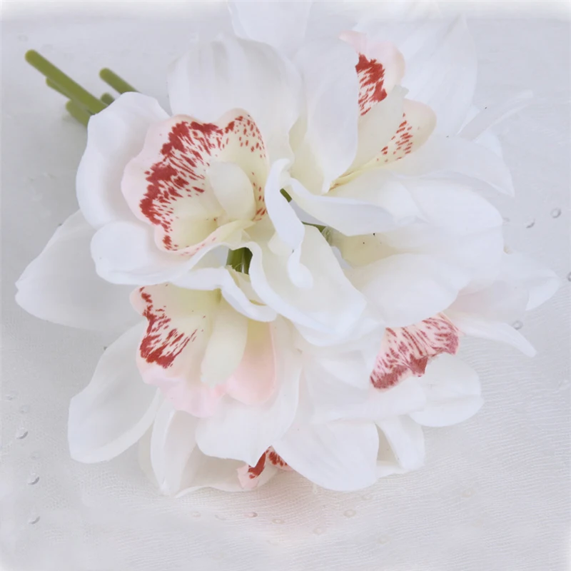 Реалистичное прикосновение Cymbidium 6 головок украшение для стола цветы сделай сам