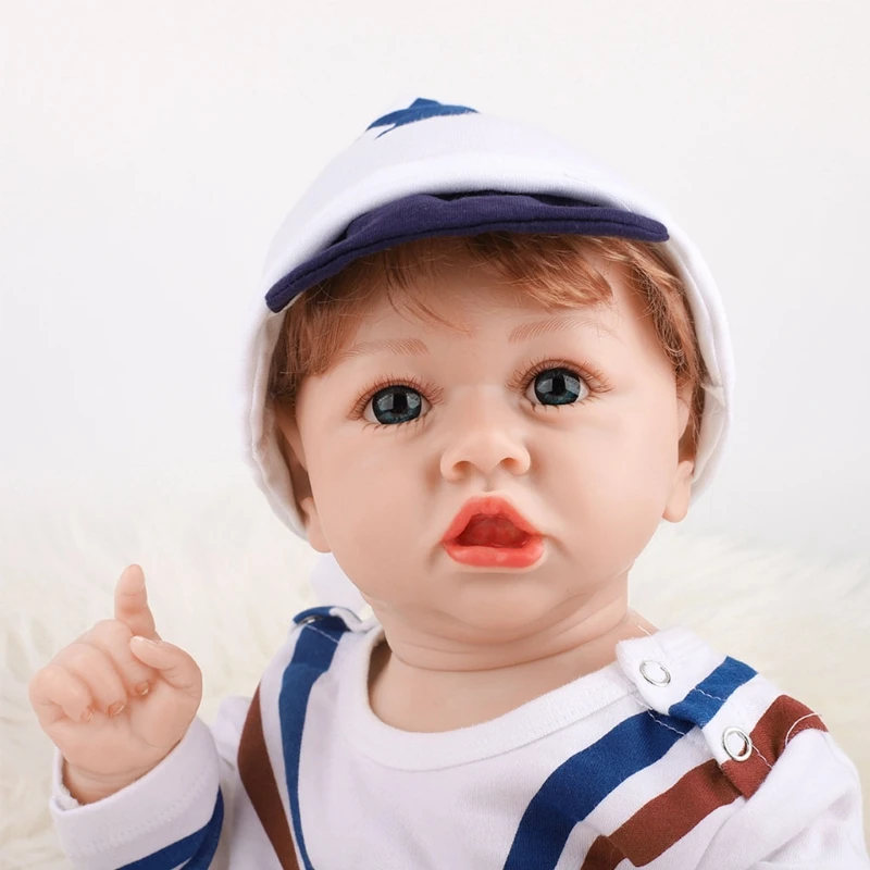 

58cm Realistic Doll Baby Soft Body Silicone Lifelike Toy Open Eyes Boy P31C