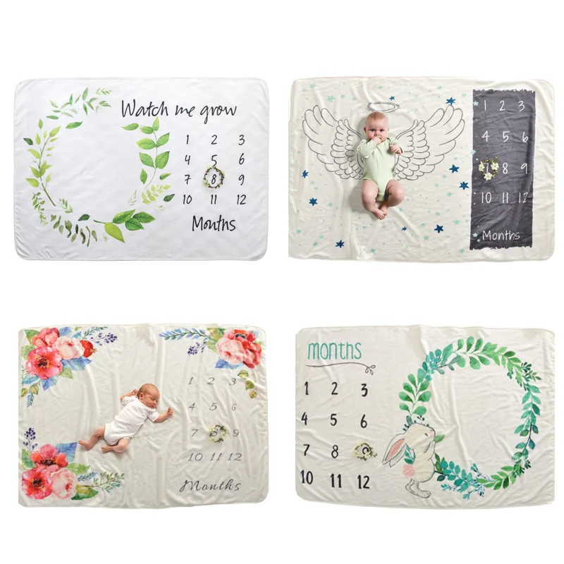 12 ежемесячное одеяло для младенцев реквизит фотосъемки фоновое с ангельскими