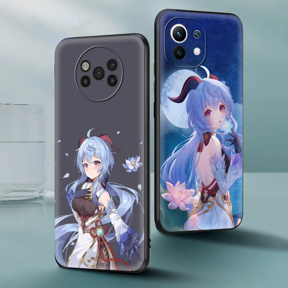 genshin impact ganyu phone case for xiaomi poco x3 nfc m3 pro f3 gt redmi note 10 9s 9 8 pro 9a 9c tpu black soft cover housing free global shipping