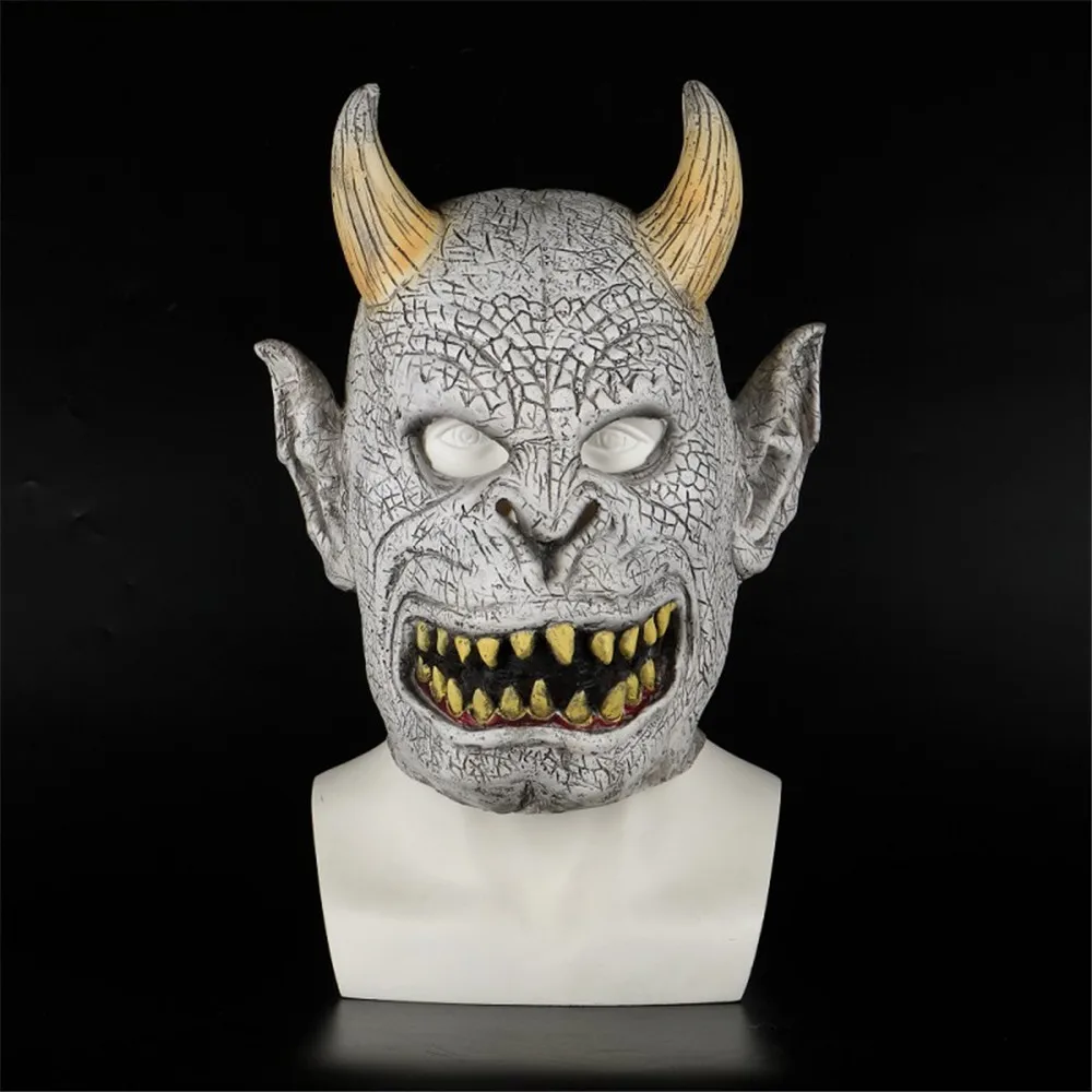 Хэллоуин Карнавал ужас эльф Рог Монстр Латекс маска дьявола головной убор