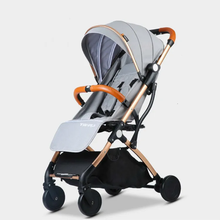 ILcomun Baby Stroller Trolley Car Trolley Folding Baby Carriage Buggy Lightweight Pram Easy Carry Stroller Original Pushchair - Цвет: GRAY