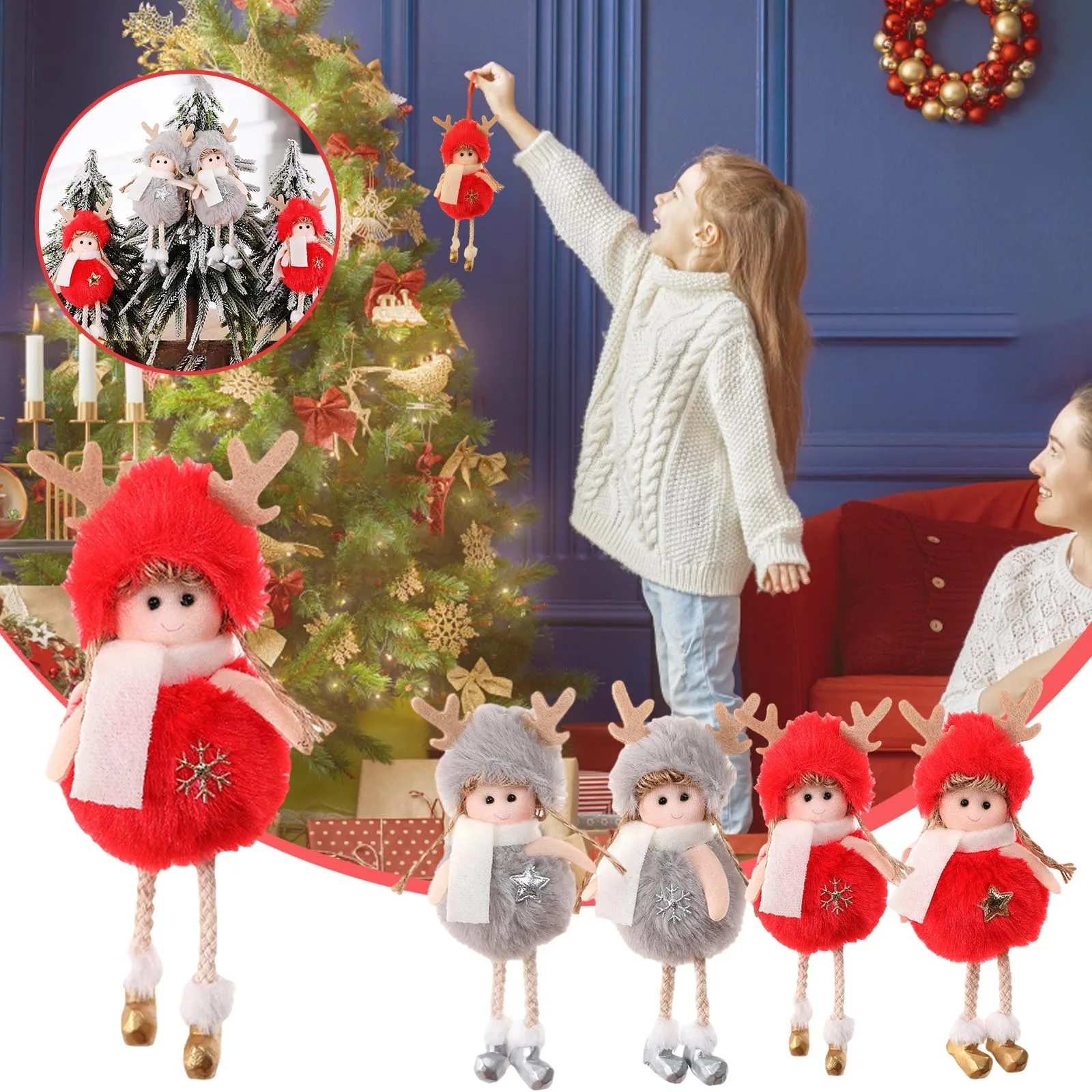 

Подвеска «Рождественский Ангел» плюшевая кукла подвесное украшение на рождественскую елку украшения для вечерние Рождественская кукла де...