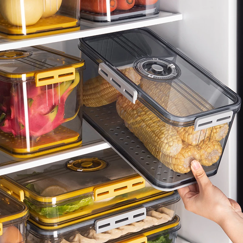 

Контейнер для хранения пищевых продуктов в холодильнике с датой с маркировкой, контейнер для сохранения свежести овощей, фруктов и мяса, Ку...