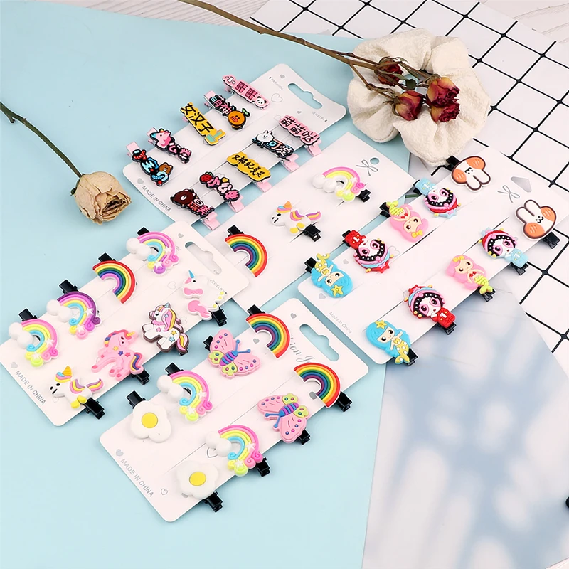 Заколки для волос в виде животных радужных заколки с единорогом 10 шт. |