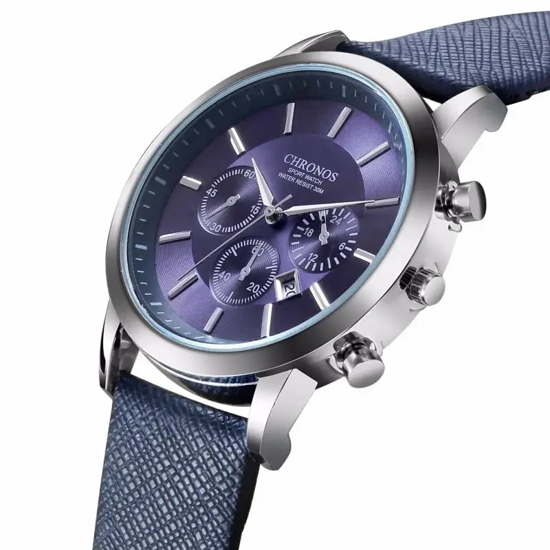 Мужские часы CHRONOS, мужские спортивные часы, мужские часы, Топ бренд, Роскошные мужские часы с календарем, кварцевые часы, reloj hombre