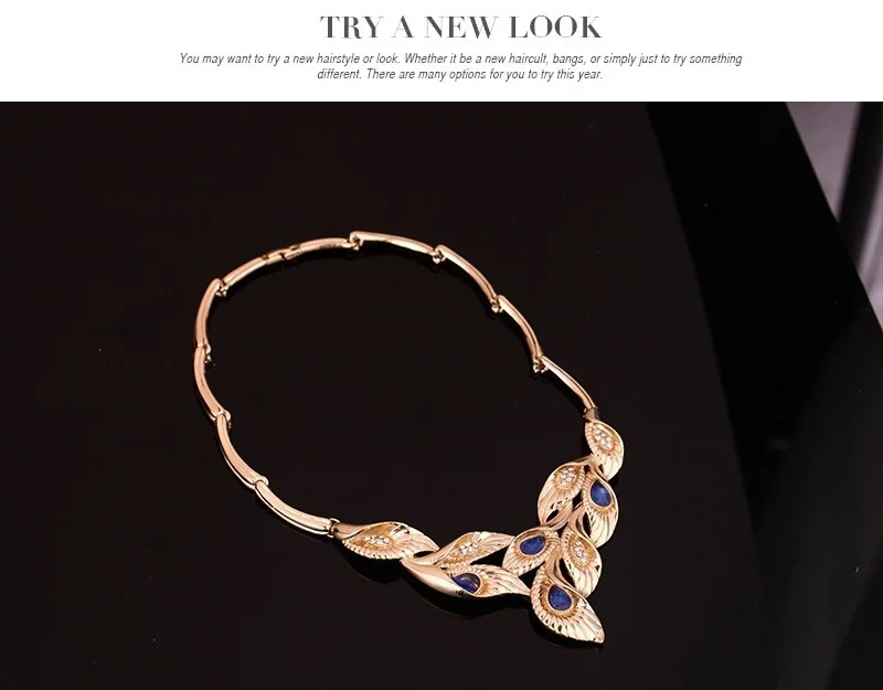 

Jewelry fashion necklaces, earrings, bracelets, rings, four pieces of jewelry set