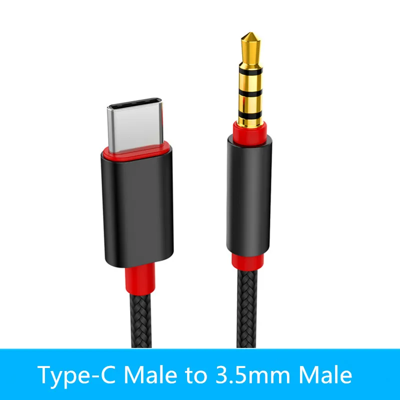 Кабель с разъемом USB типа C аудио кабель Type-C для подключения к 3 5 мм ко входу AUX