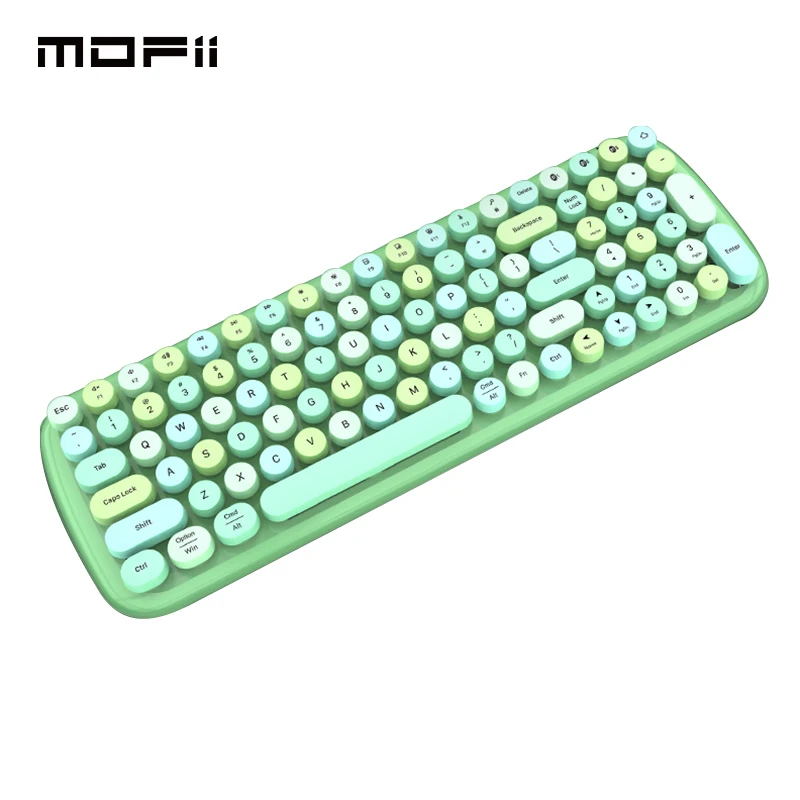 MOfii Bluetooth клавиатура с красочными Ретро великолепными клавишами беспроводная для