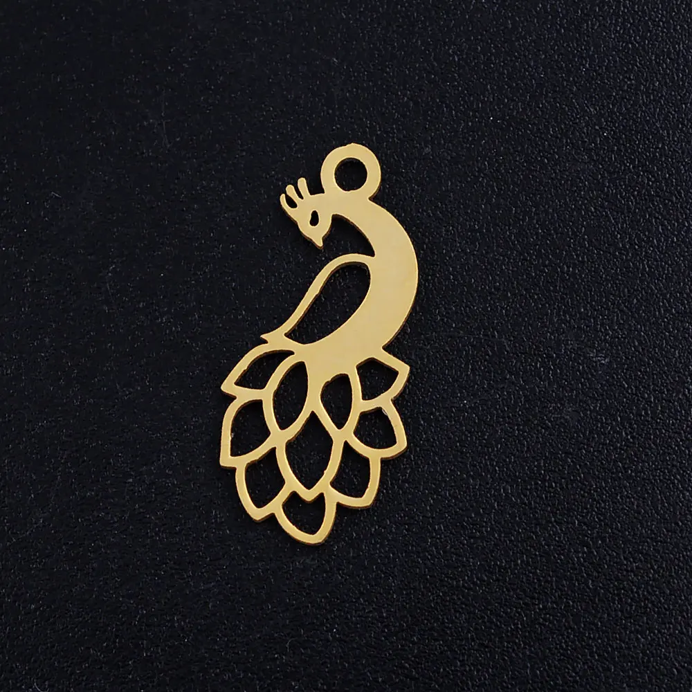 5pcs/lot Animal Cat Kitty DIY Charms - Stainless Steel Peacock Pendant Butterfly Dragonfly Bee Connectors - Wholesale and Durable Charm image 2