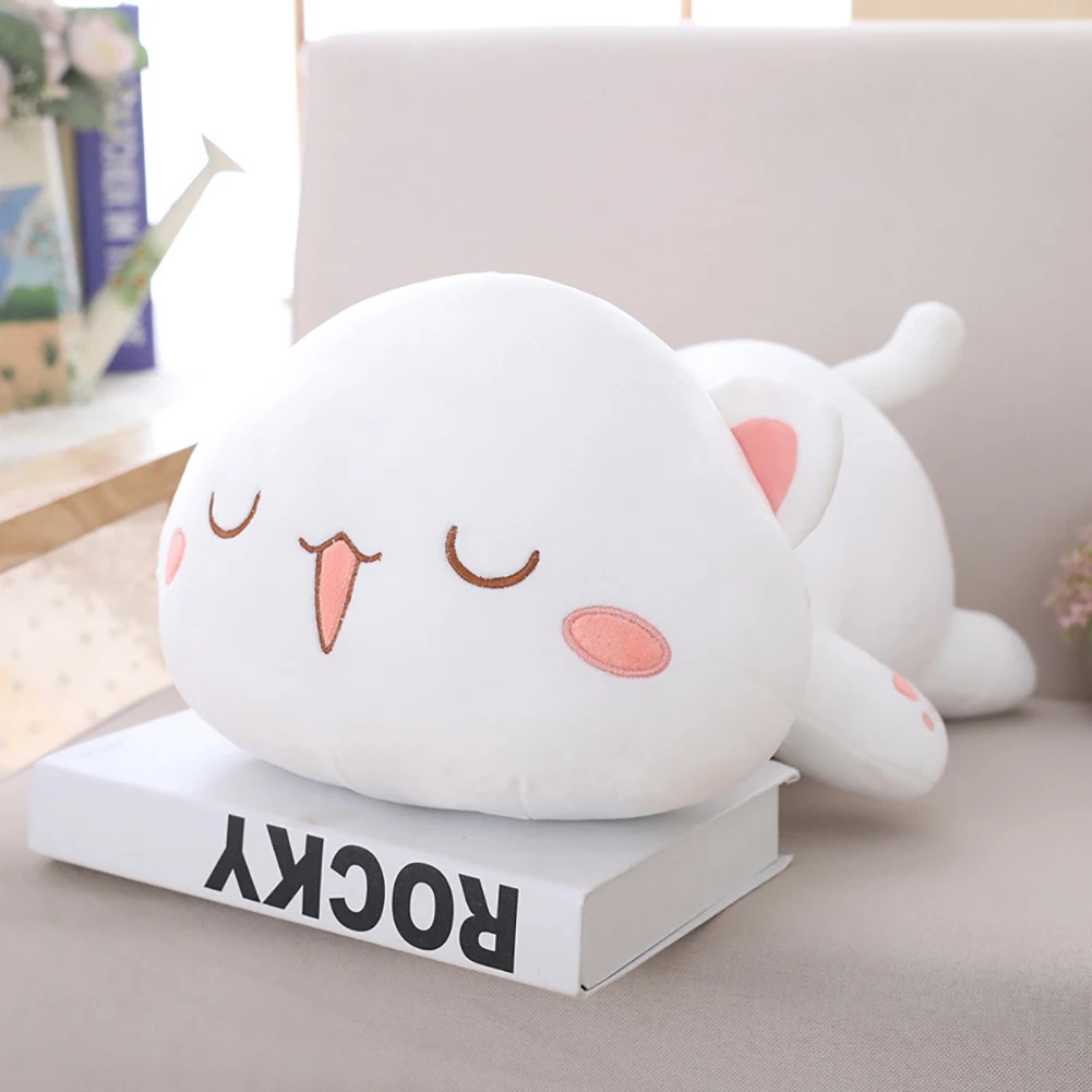 Kawaii Лежащая Кошка Животное Кукла Плюшевая мягкая подушка под спину Подушка детская игрушка подарок мягкая мультяшная Подушка подарок ребенку на Рождество новинка