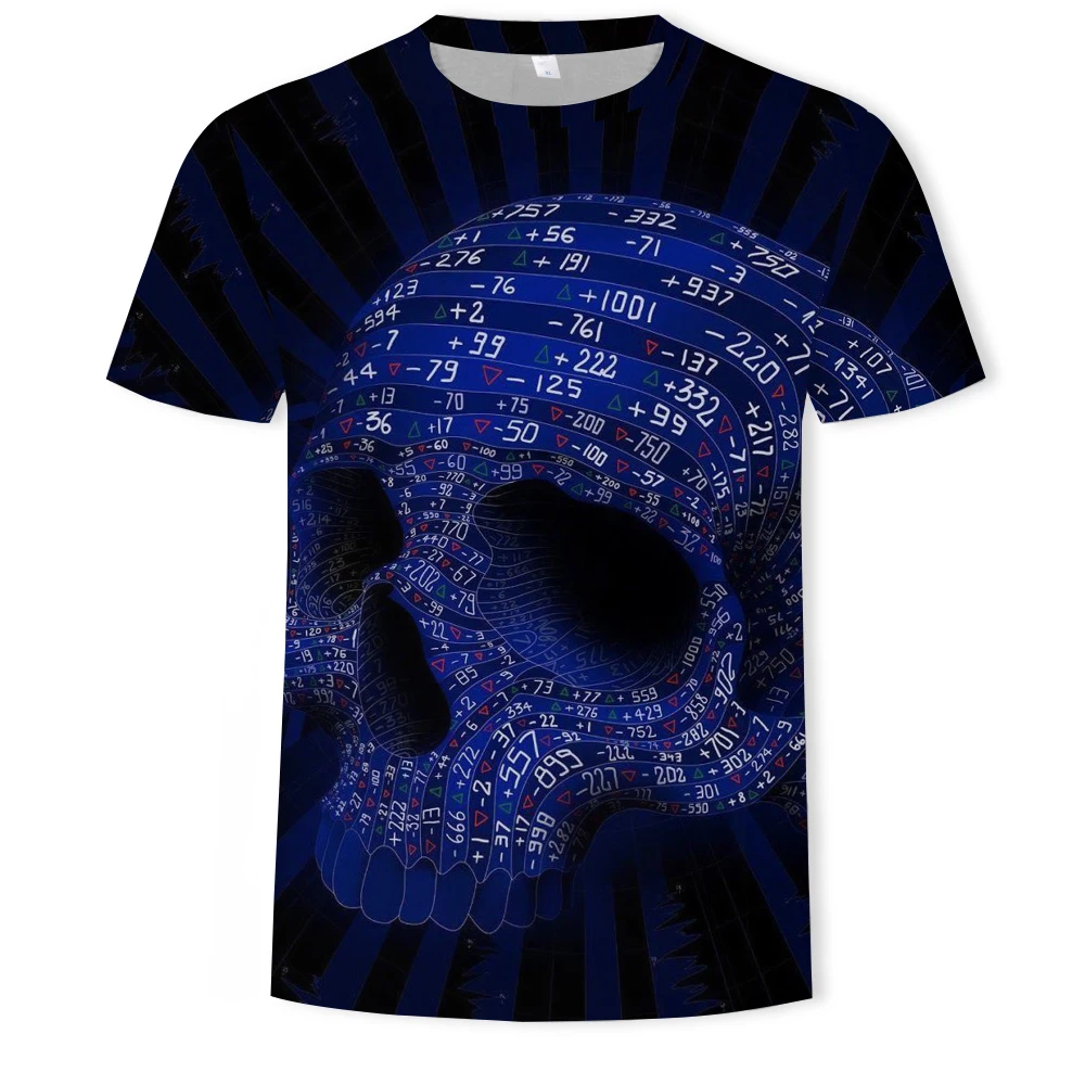 

Men clothes 2020 Hot-sale Summer Skull Print Men Short Sleeve T-shirt 3D print t Shirt Casual Breathable funny Shirts One Piece