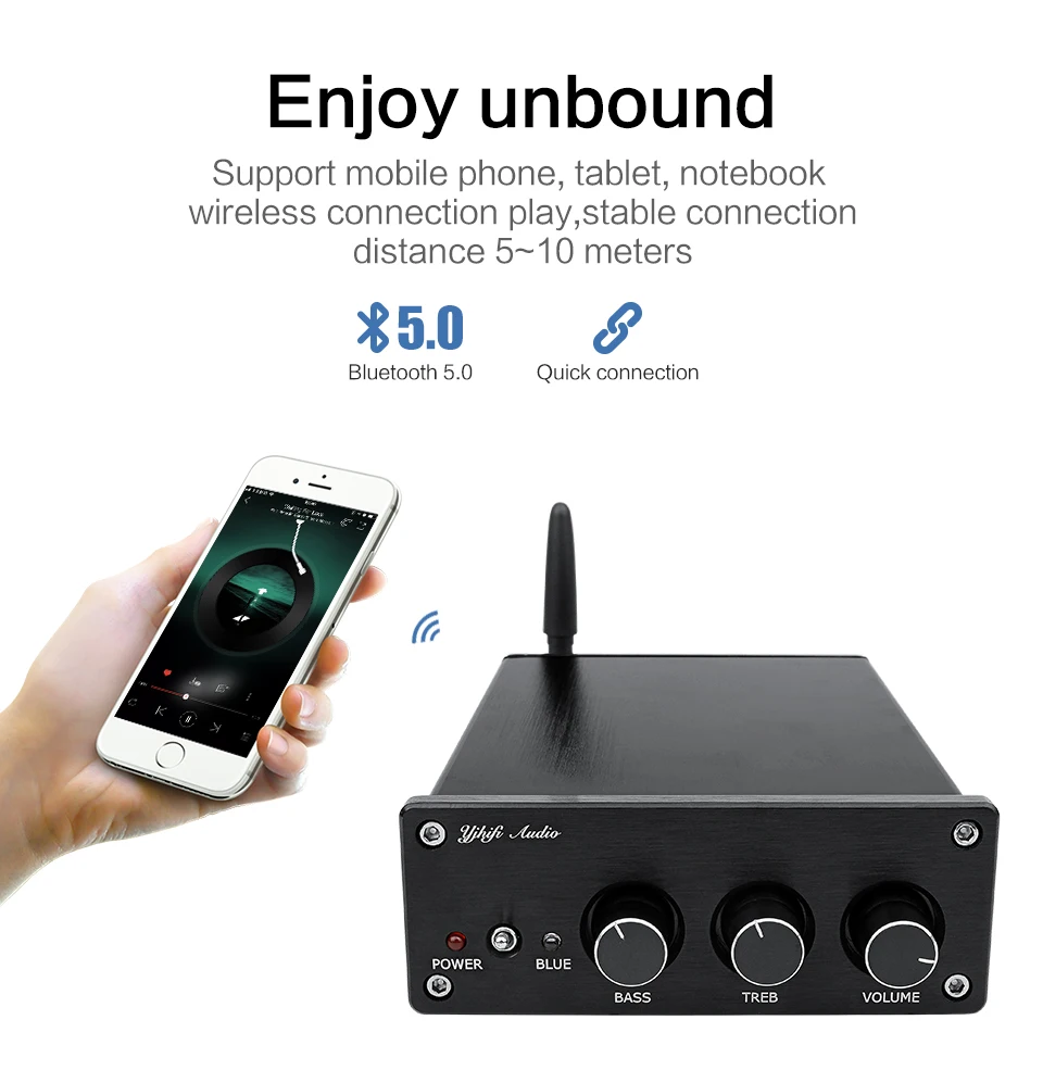 AIYIMA усилитель звука TAS5613 QCC3003 2,1 Bluetooth класса D усилитель звука 150 Вт+ 75Wx2 сабвуфер усилитель декодер DAC плата