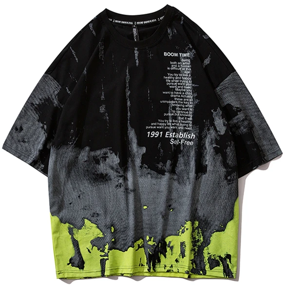 Мужская хип хоп Футболка граффити ретро 2020 Женская футболка уличная одежда Harajuku