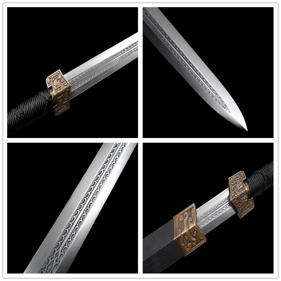 Замечательные мечи Хань Цзянь кунгфу острые Пружинные стальные лезвия полная